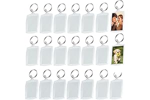UPSTORE 50 Pack Clear Acrylic Photo Frame Keychains