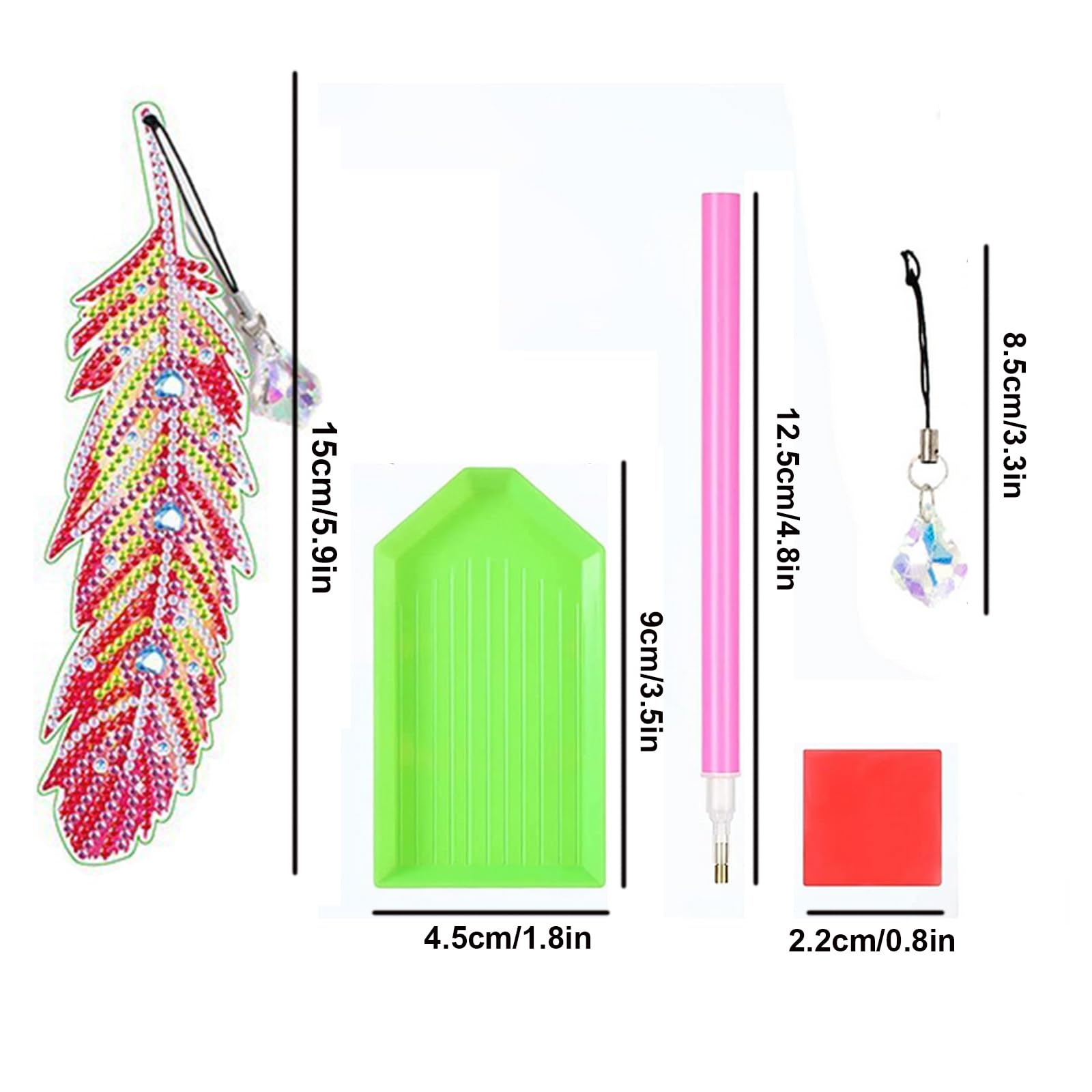 6er Set Diamond Painting Lesezeichen - DIY Feder Design Für Kinder