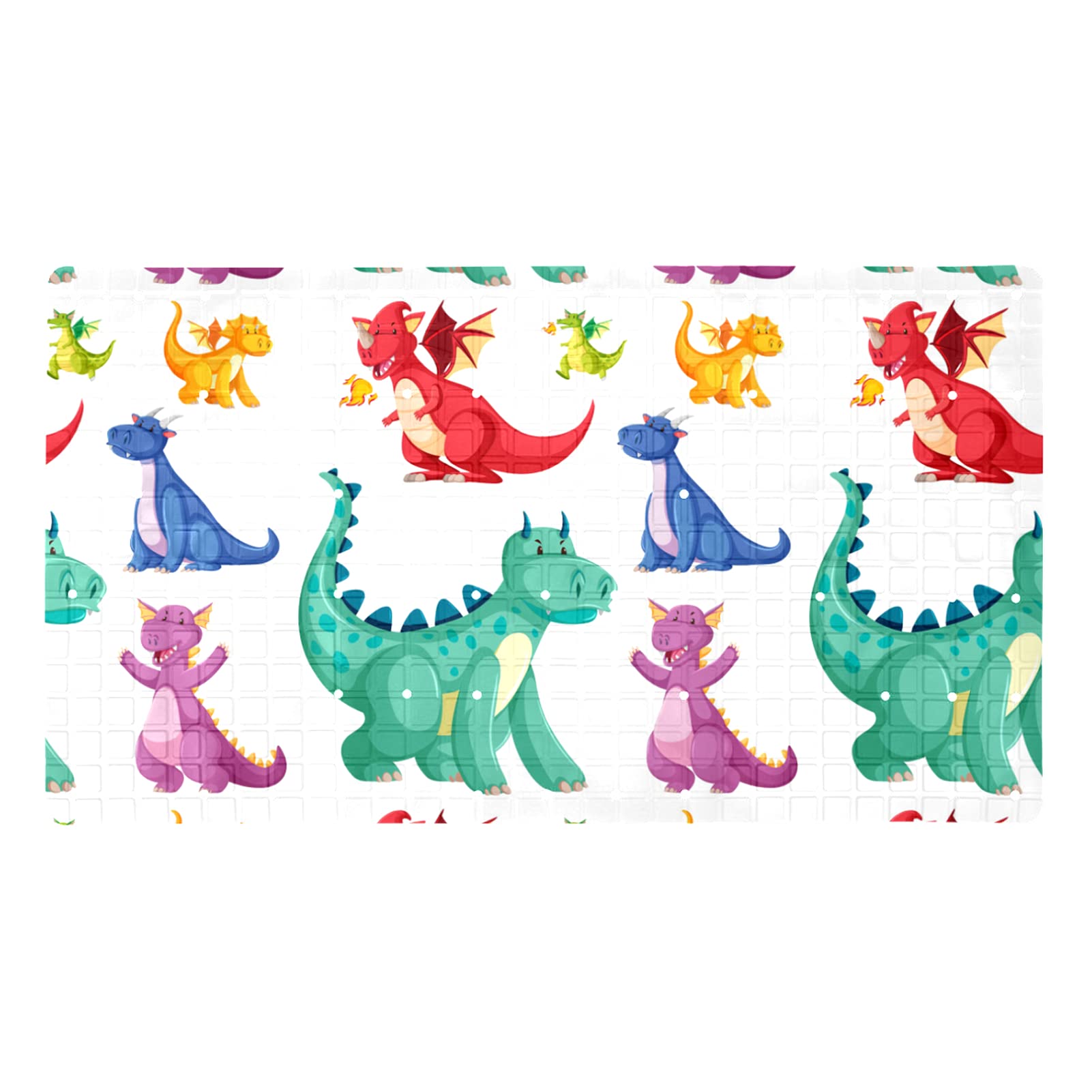 Tapis de bain dinosaure antidérapant et antibactérien à ventouses