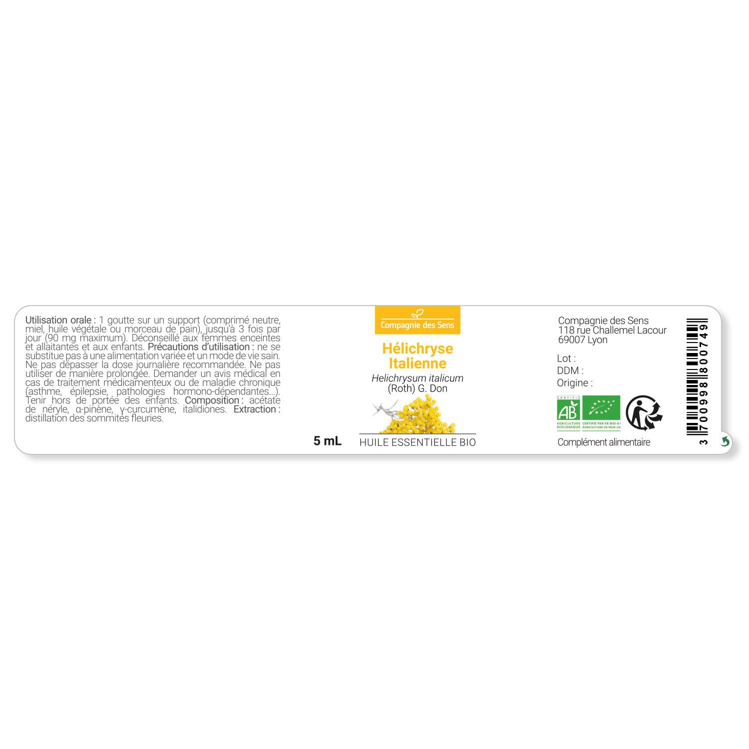 ELICRISO ITALIANO BIO - 10mL - Olio Essenziale di Qualità Premium - 100% Puro, Naturale, Garantito ChromaCert® - Chemiotipizzato & Integrale