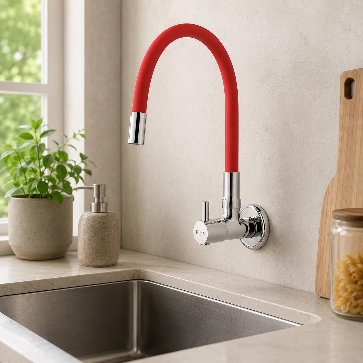 Ruhe Pavo Sink Faucet - 360° Rotating, Grey -7