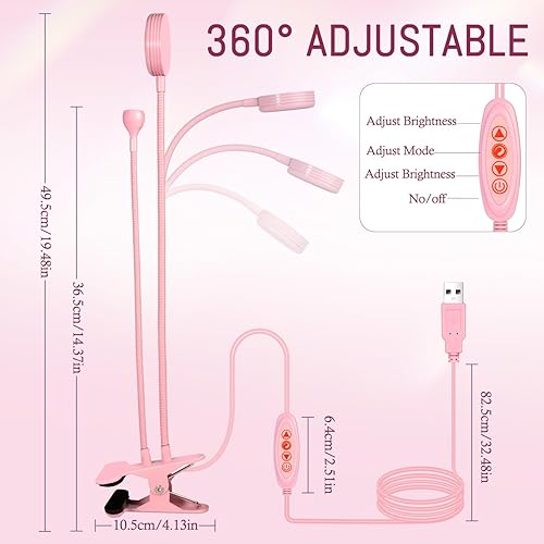 Miniatura 104 de AORAEM Lámpara LED UV para uñas: lámpara U V de cuello de cisne de doble cabeza para uñas de gel, luz LED de curación flash con 6 lupas para el Negro
