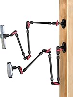 Vista 8 de Soporte de teléfono con base de metal de 23 pulgadas, montaje de tornillo de pared, carga de 1 libras, giratorio de 360° para transmisión