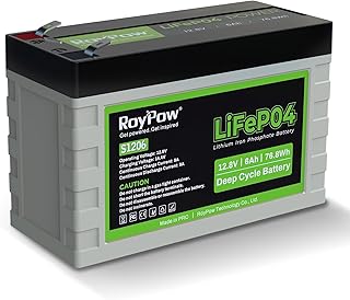 12V 6Ah LiFePO4 Battery Pack, RoyPow 3500 Cycles Rechargeable Deep Cycle Lithium Iron Phosphate Battery FiOS Drop in Replacement of SLA Battery, for RV/Camper, Kid Scooters, Fish Finder
