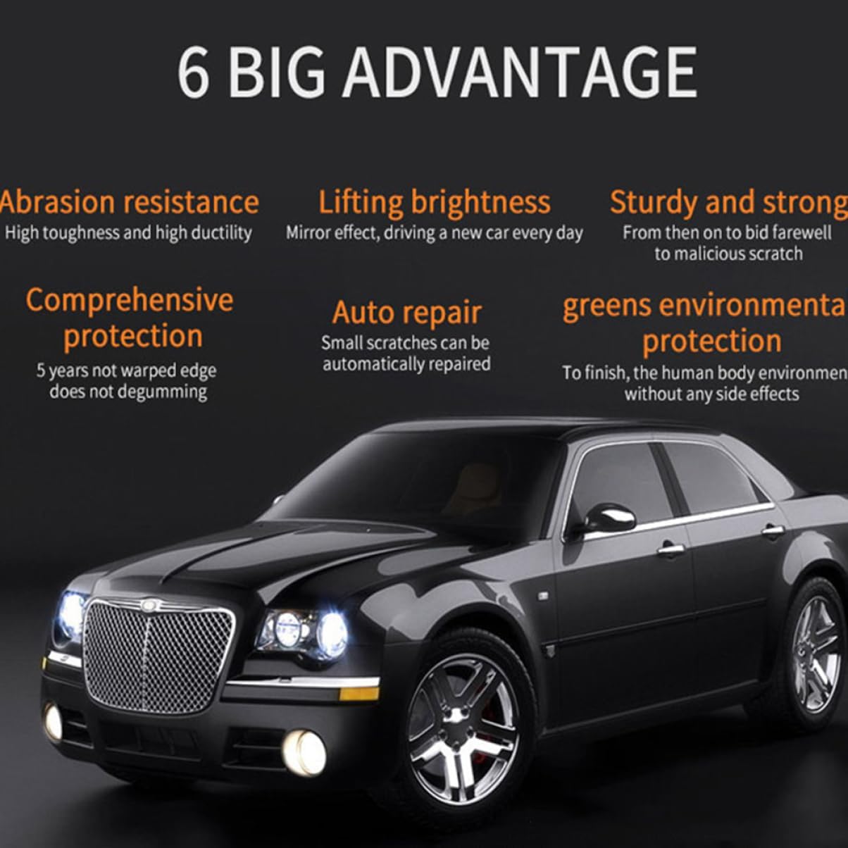 Gatuida 2pcs Invisible Protective Film for Cars Scratch Resistant Vehicle Surface Coating