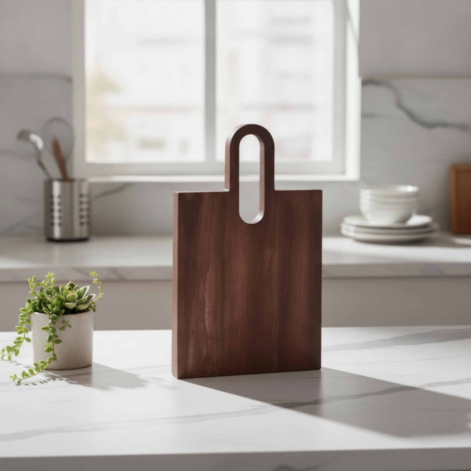 Tabla Cocina con Asa Minimalista Tabla Servir Charcutería Resistente Al sgaste para Comedor, 20 37 2cm