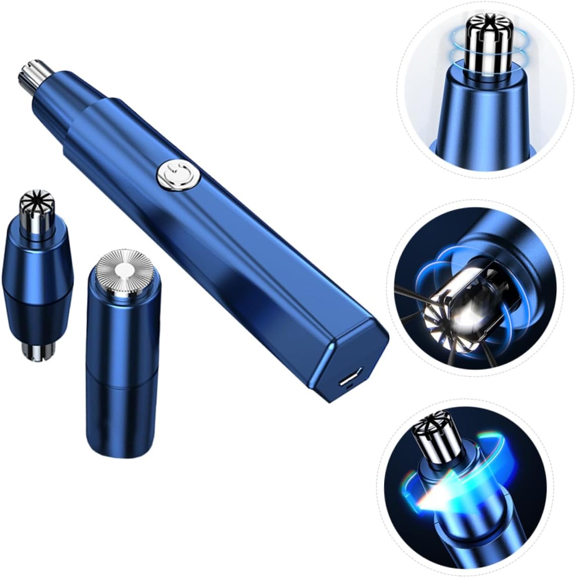 2sets Nose Hair Trimmer and Ear Hair Remover Grooming Device Rotary Cutting System for Painless Compact Design for Men and Women