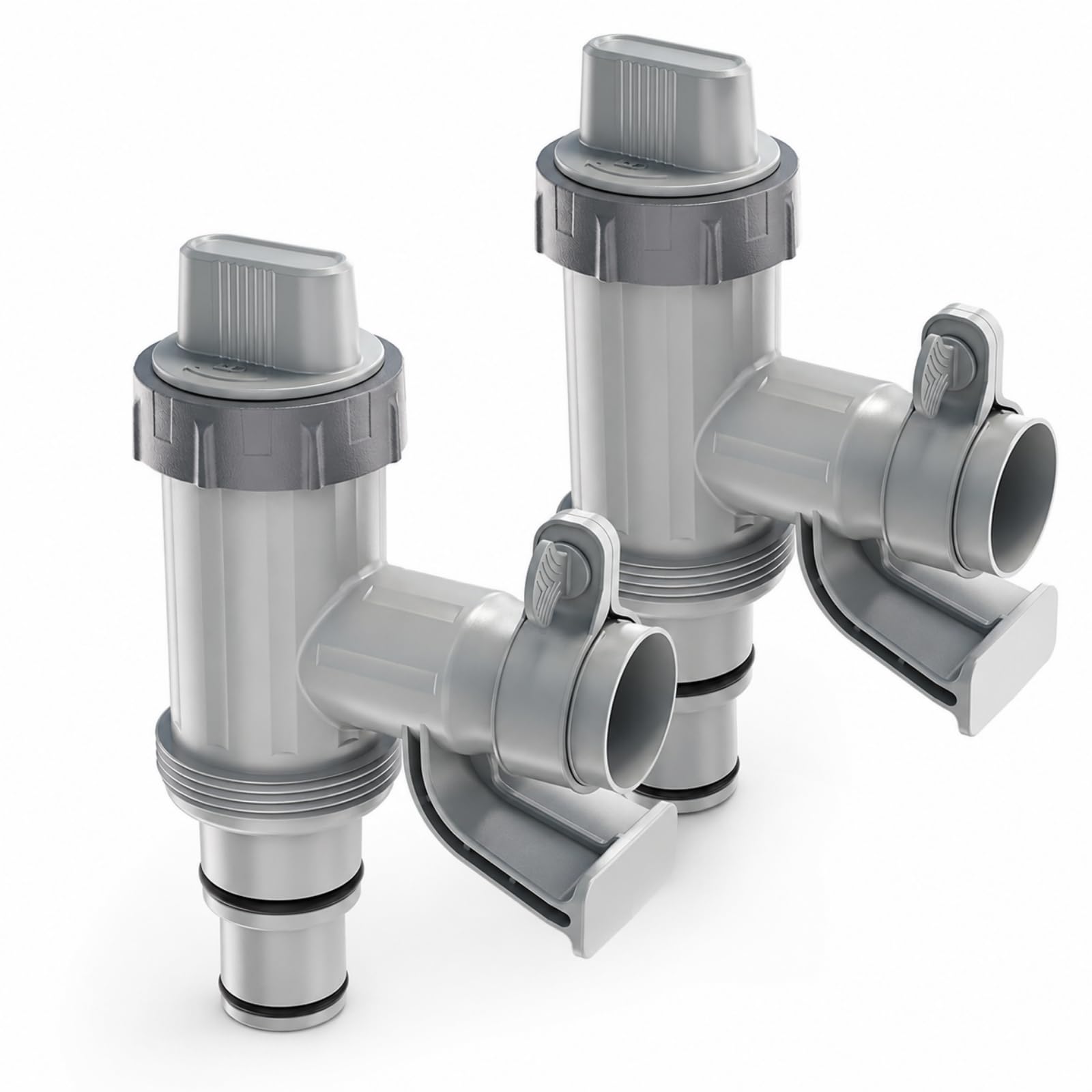 Lot De 2 Vannes D'arrêt pour Piscine avec Raccords De Tuyau 32 Mm / 38 Mm, Adaptateur De Tuyau Et Support De Tuyau, Pièces De Rechange pour Piscine Hors Sol