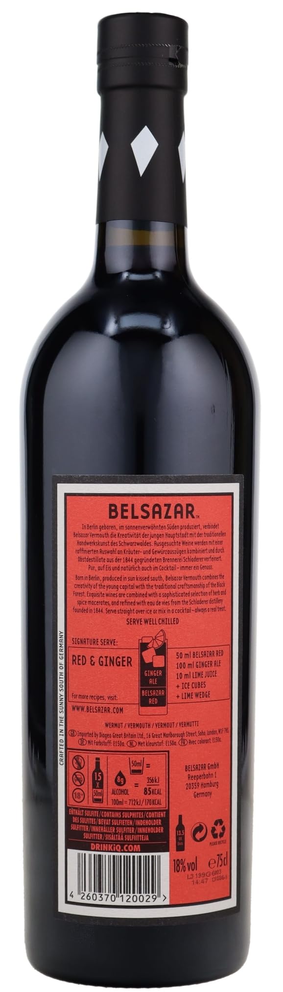 Belsazar Red Vermouth, 75 cl