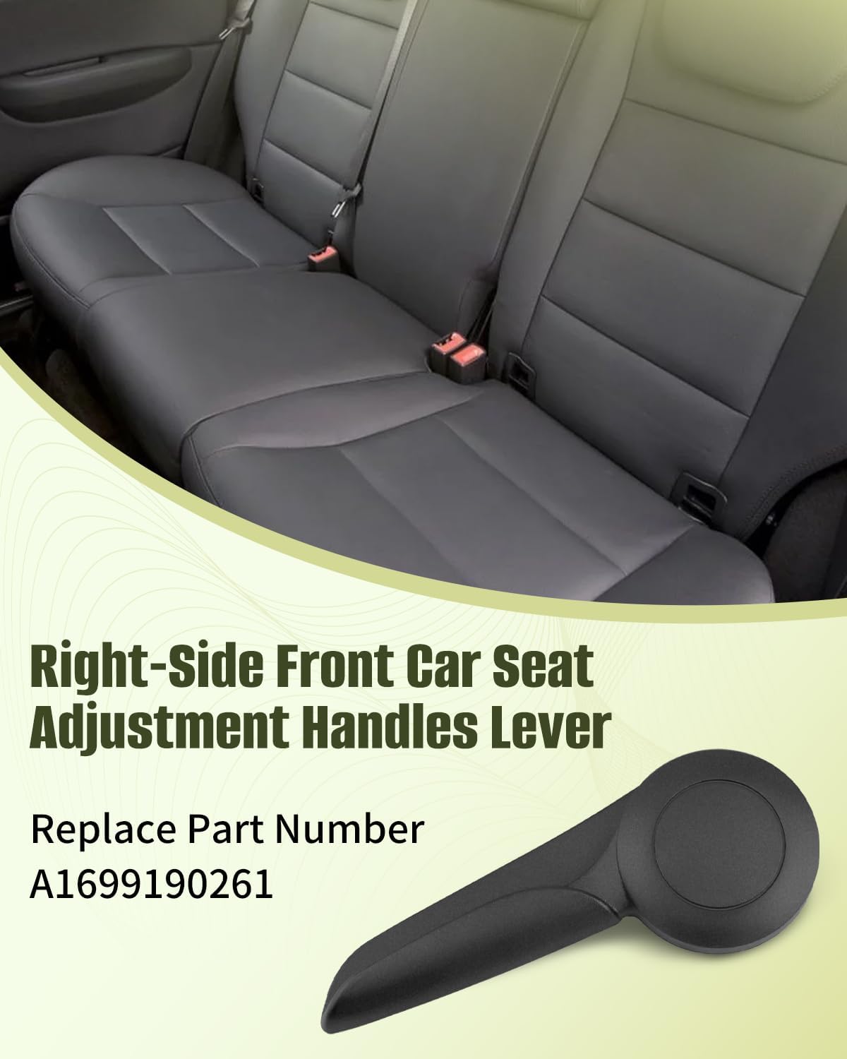 ANODZU Right-Side Front Car Seat Adjustment Handles Lever Fit for Mercedes-Benz A-Class W169 / B-Class W245 / W906 Sprinter Van Height Adjustment Handle A1699190261 Driver Side Black