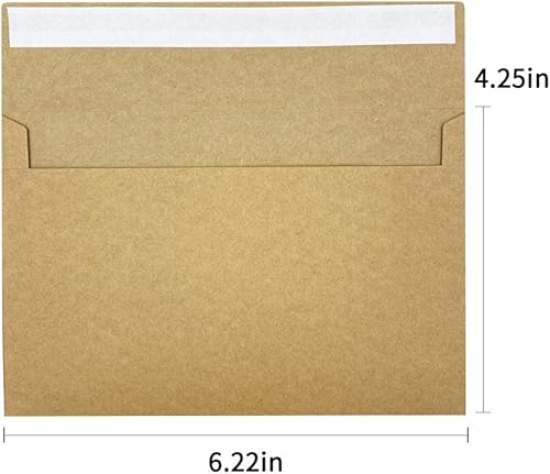 Miniatura 5 de 150 sobres de invitación marrón Kraft A4 para proyectos de manualidades de papel de 6 x 4, tarjetas de Navidad, tarjetas de felicitación, anuncios,