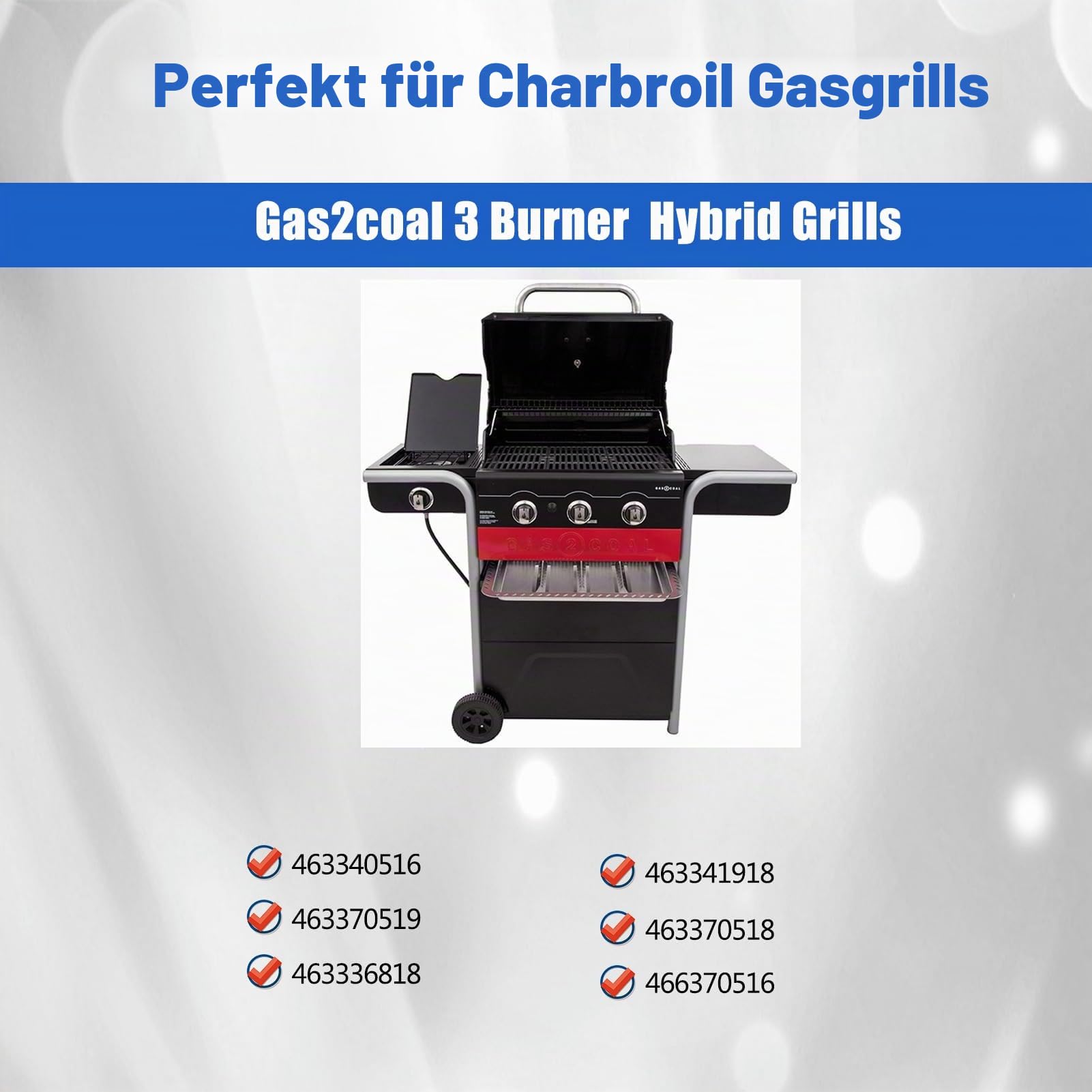 G421-0200-W1 Holzkohlewanne Grill Ersatzteil für Charbroil Gas2coal 3 Brenner Hybrid Gasgrill 463340516 463370519 463336818 463370518 463341918 Aschenbecher Grill Holzkohlepfanne Grillteile