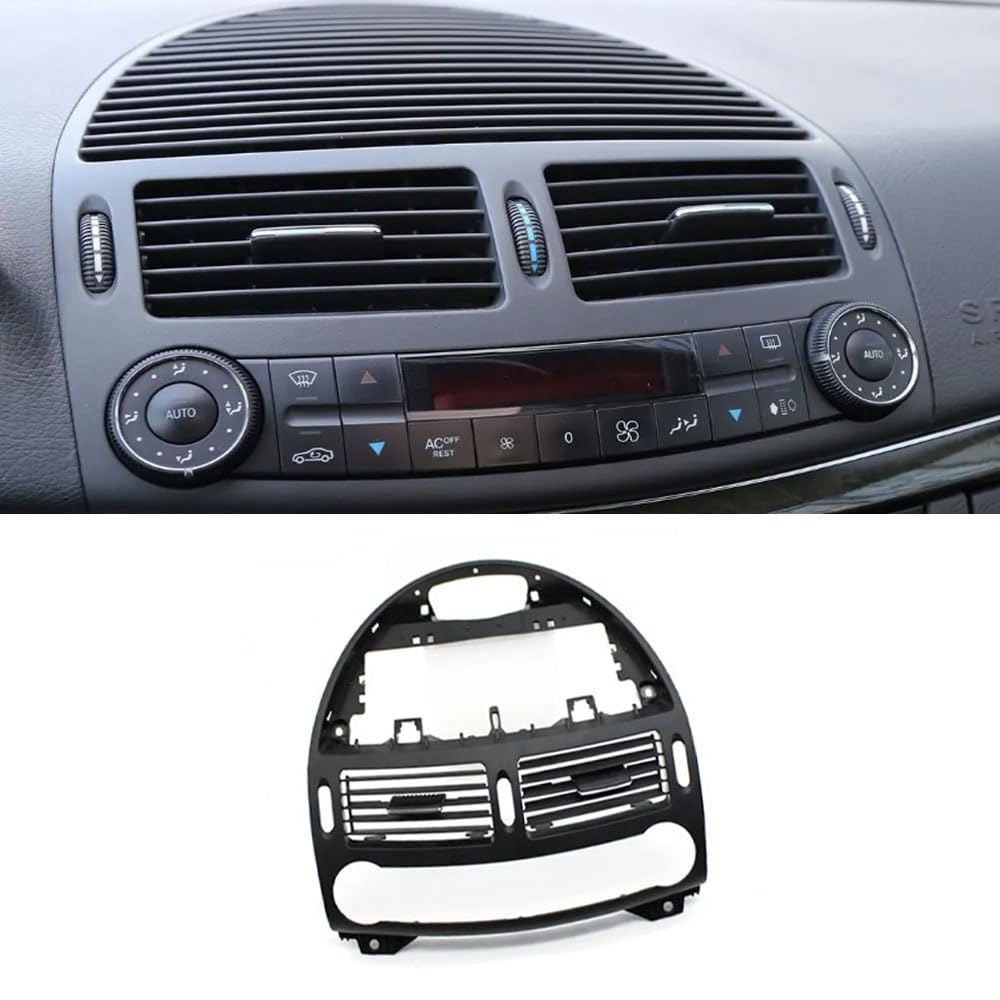 Compatible with Mercedes Benz E-Class W211, Front Center Air Vent Outlet Cover, Dash Air Conditioning Grille AC Vent Panel Speaker Cover Trim Replacement 2118300054 (Black, AC Cover)