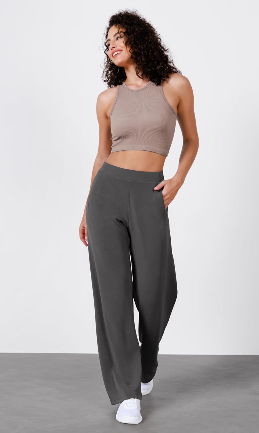 ODODOS Women's Modal Soft Wide Leg Pants Elastic High Waist Casual Lounge Relaxed Pants with Pockets - 27"/ 29" / 31" Inseam - Image 2