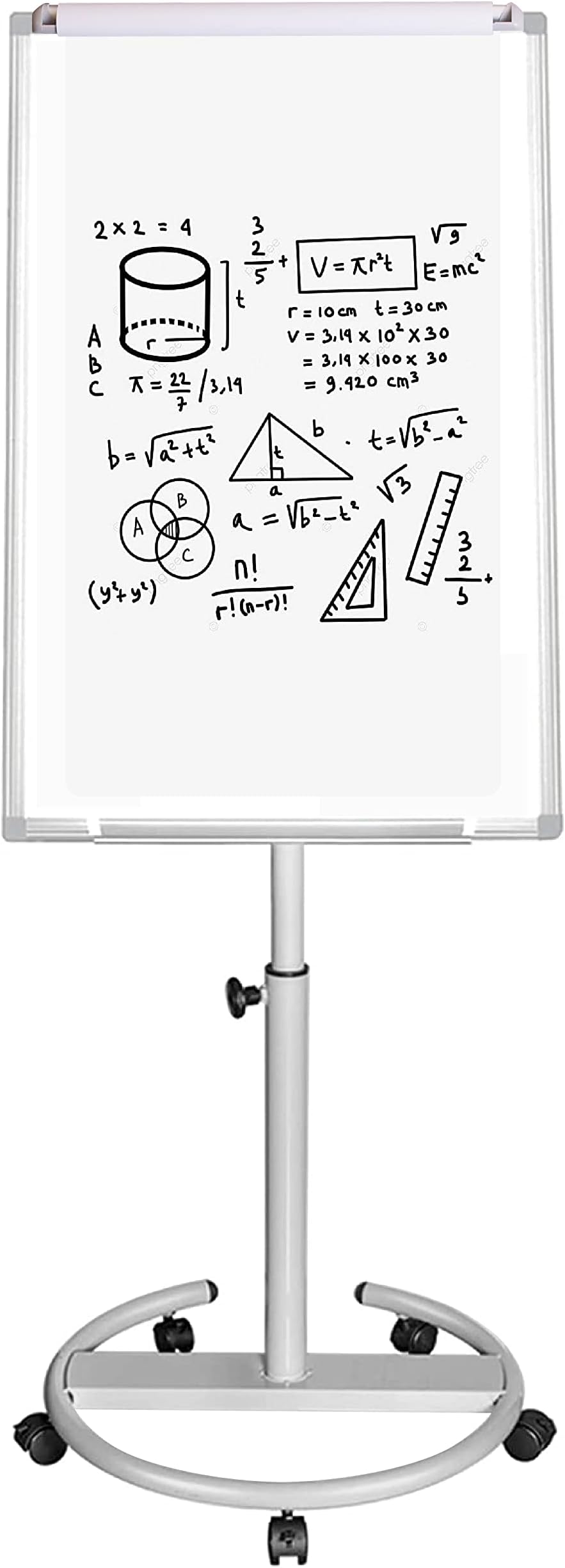 Mobile Whiteboard Easels 40x28 Inches with DryErase Surfaces, Adjustable
