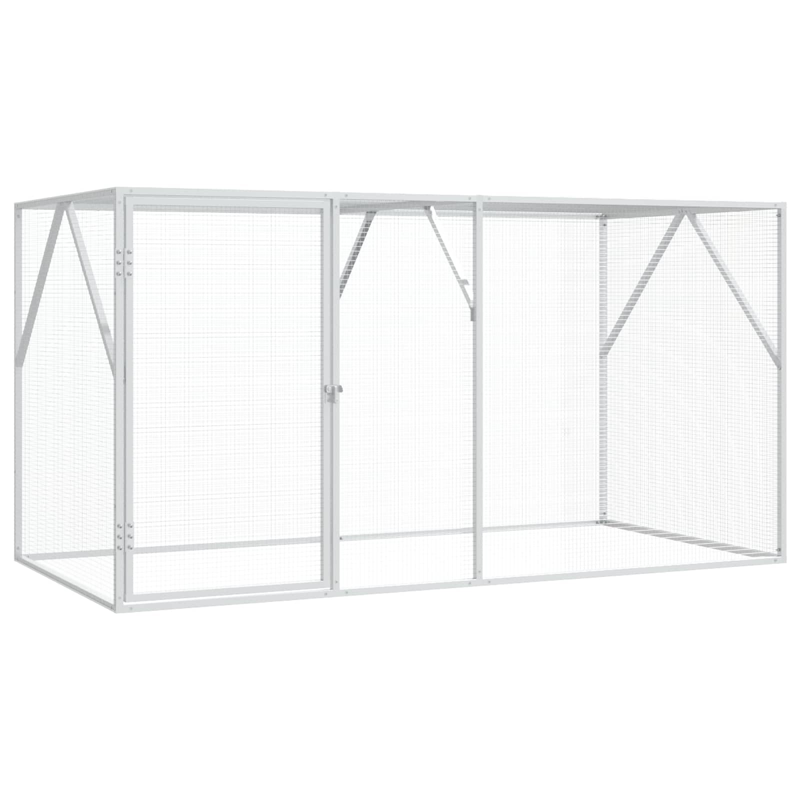 vidaXL Jaula para Aves Antracita 208 x 102 x 108 cm Acero Galvanizado, Jaula Exterior para Mascotas, cerramiento de Acero, Rectangular, jardín y terraza