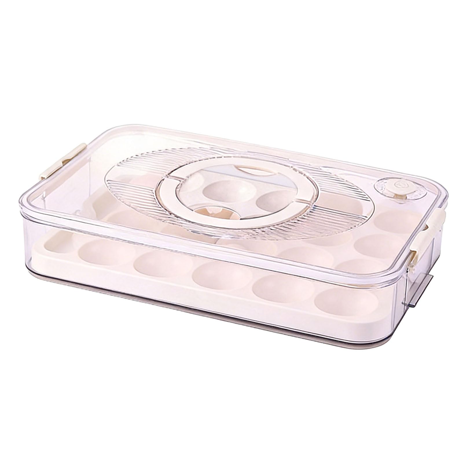 Hredyqw 2/1 Layer Stackable Eggs Storage Container With Removable Trays And Secure Locks For Freshness And Space Saving