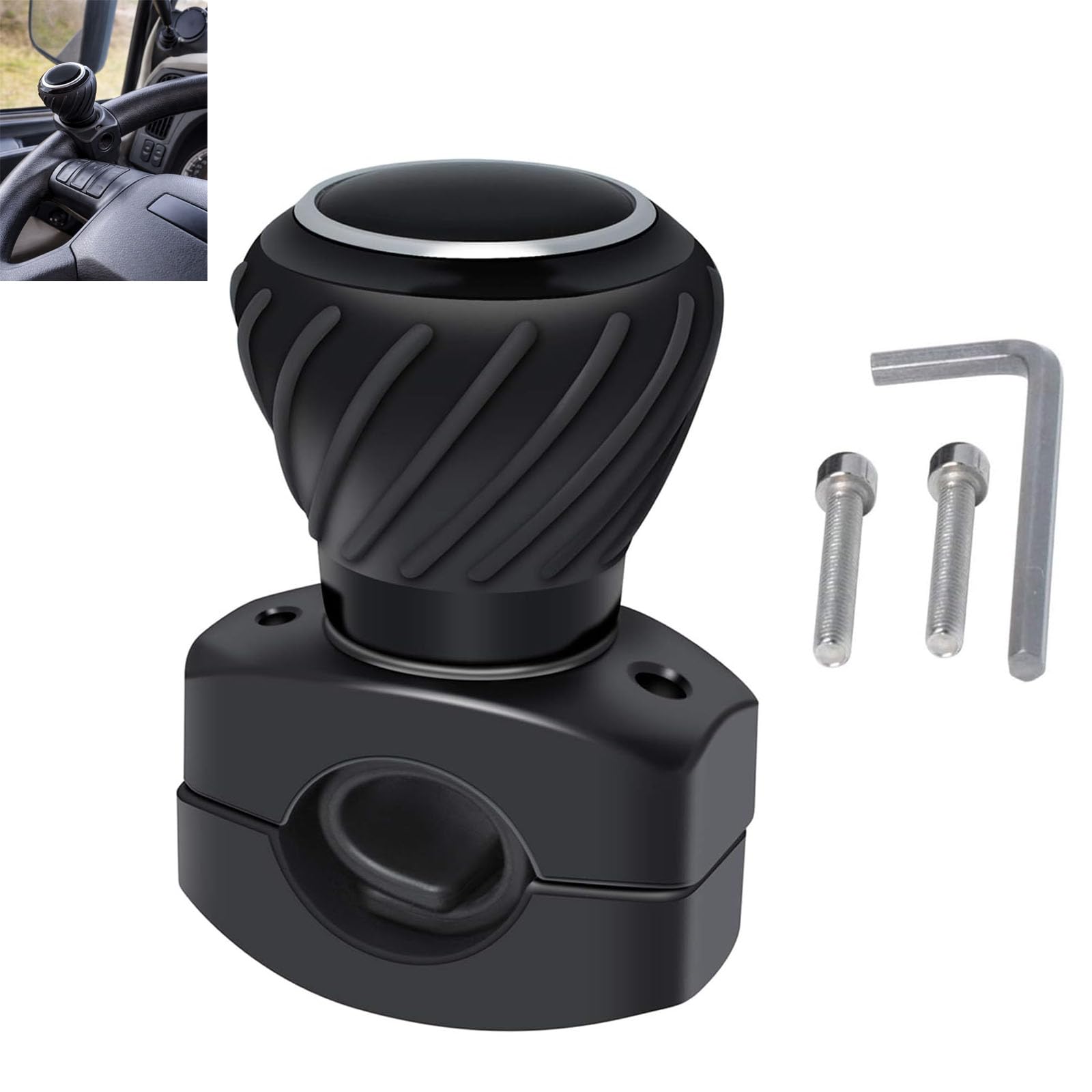 𝙐𝙥𝙜𝙧𝙖𝙙𝙚𝙙 TY26583 Deluxe Tractor Steering Wheel Spinner knob for Compatible with John Deere Kubota Tractor, Fits All Steering Wheels up to 1-1/4" Thick