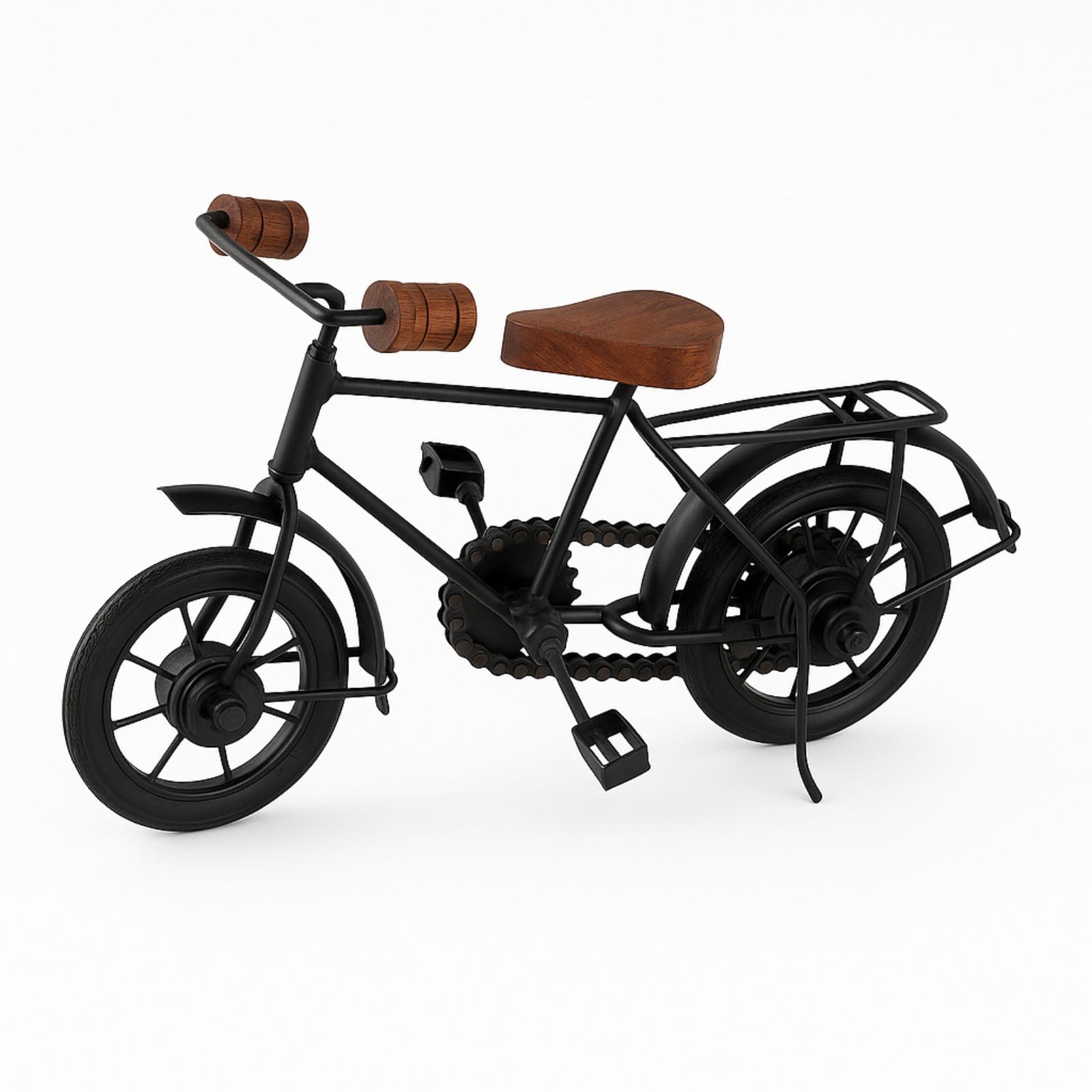 KM Wood Art Decorative Wooden & Iron Cycle Showpiece | Handmade Antique Vintage Bicycle Model for Home, Office & Table Décor | Unique Gift Item | 24x14x10 cm (Black)-image-36