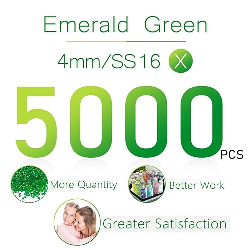 Miniatura 2 de 5000 unidades de 4mm de diamantes de imitación AB de resina en verde esmeralda para manualidades, diamantes de imitación AB de parte trasera plana