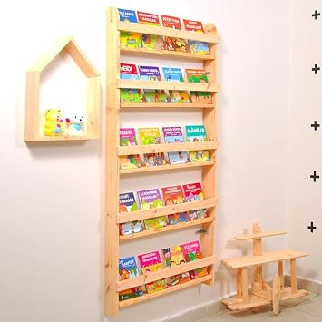 Children's Room Educational Montessori Library Furniture Shelf Wall Shelf 5 li