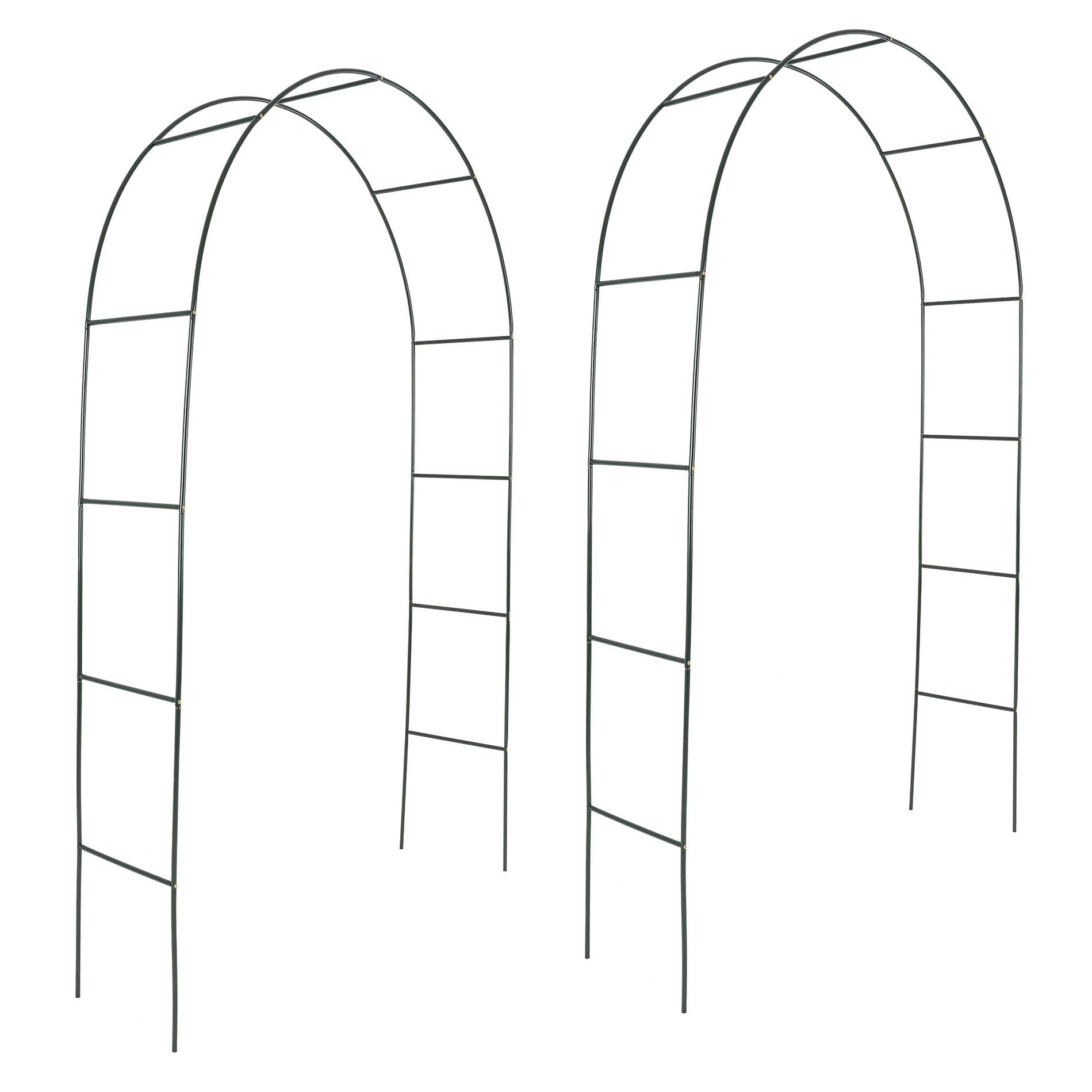 ESTEXO Rosenbogen Rankhilfe Rosenbogen | 2er Set, 240 cm hoch, pulverbeschichtetes Metall, Grün