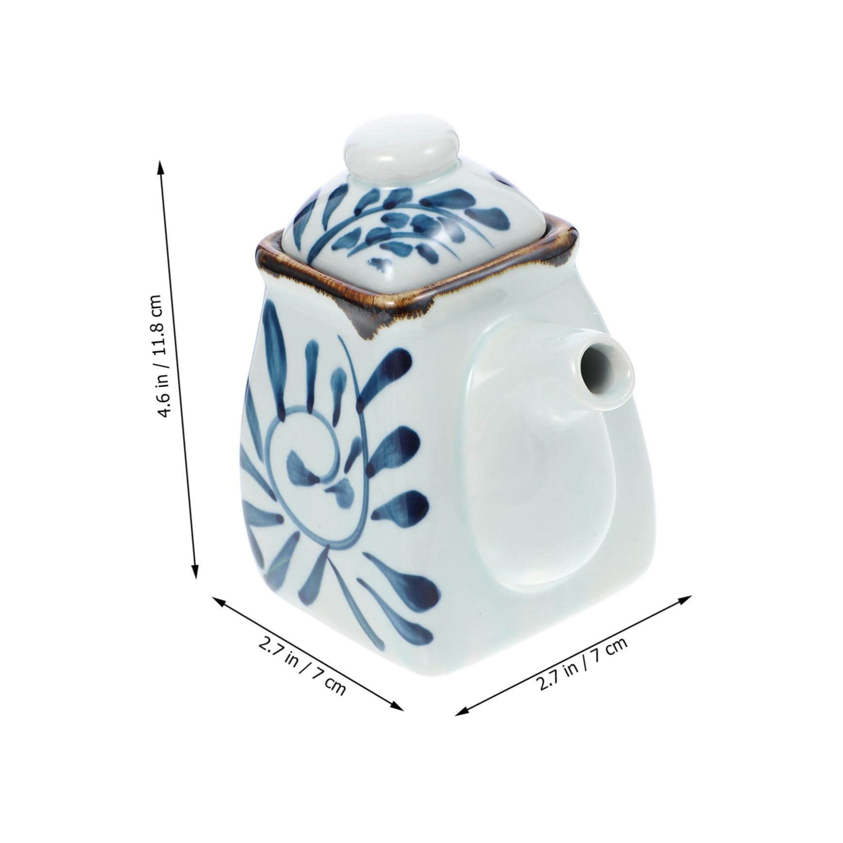 FUNOMOCYA 1Pc Style Ceramic Kitchen Condiment Pot Soy Sauce Storage Container Kitchen Seasoning Pot for Vinegar and Oil Elegant Design for Home Use