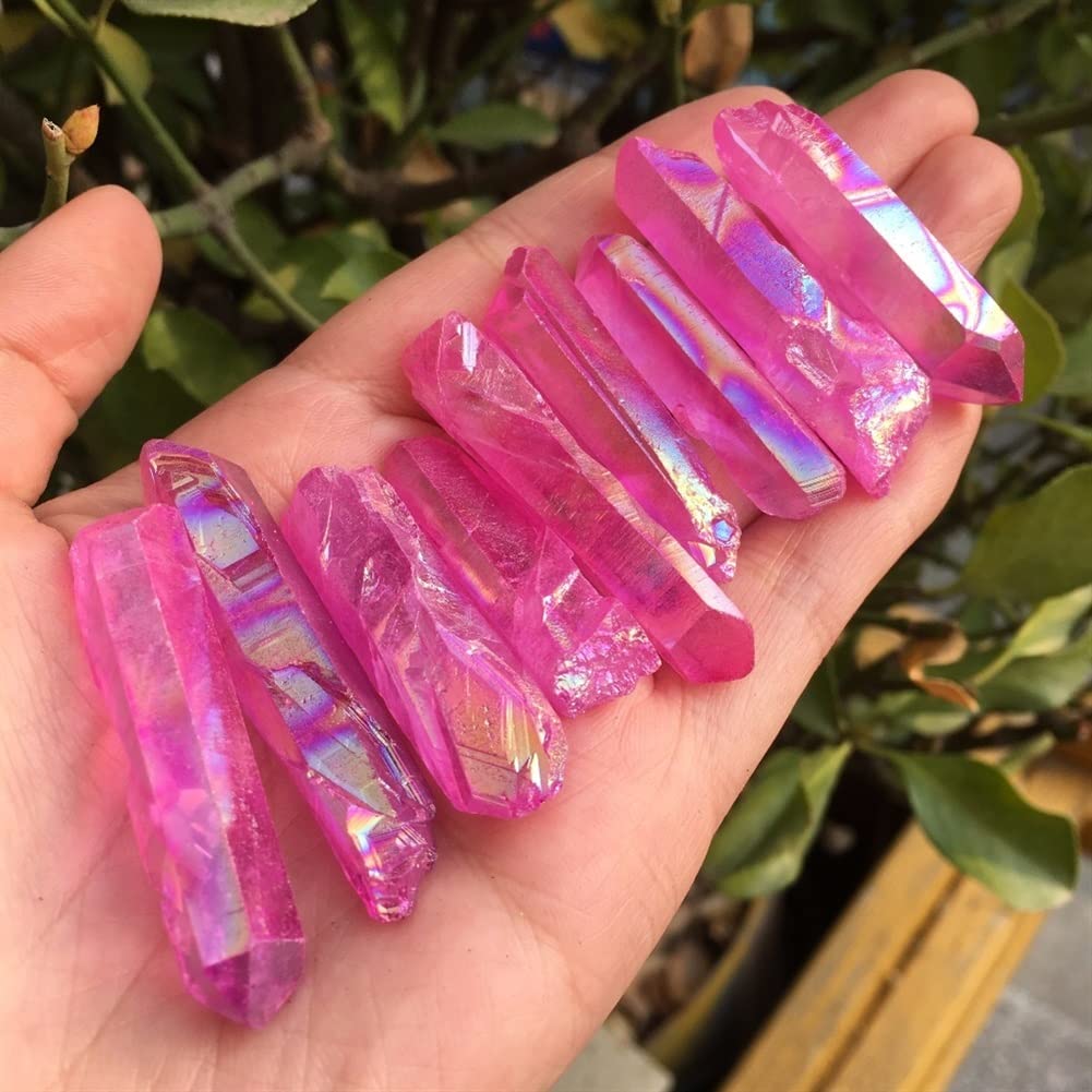 Spécimen Guéri 100g Points de Quartz de Roche Naturelle Galvanoplastie Points de Cristal colorés Reiki en Cadeau décoration d'intérieur (Size : 500g)
