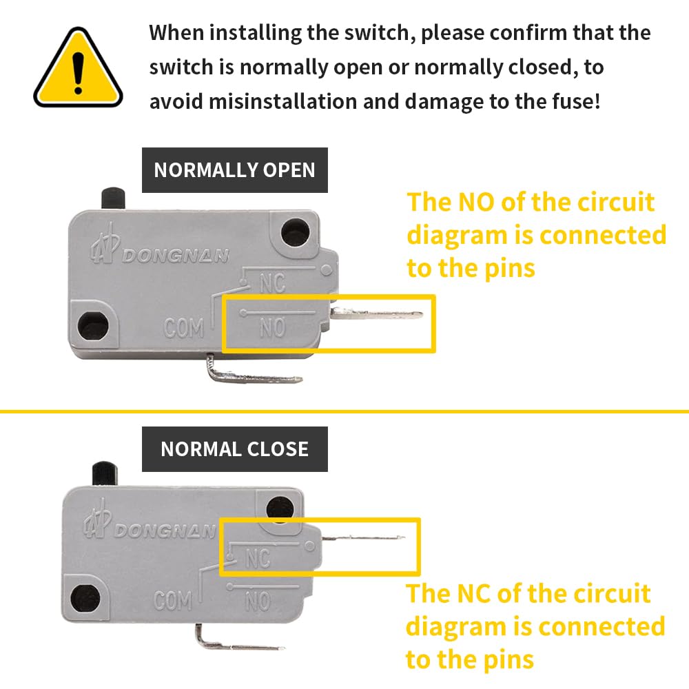 Microwave Oven Repair Replacement Parts Kits, KW3A Microwave Door Switch 16A 125/250V Door Interlock, Diode CL04-12, 6x30mm Slow Blow Fuse 20A, 6X40MM Fuse 0.9A 5KV