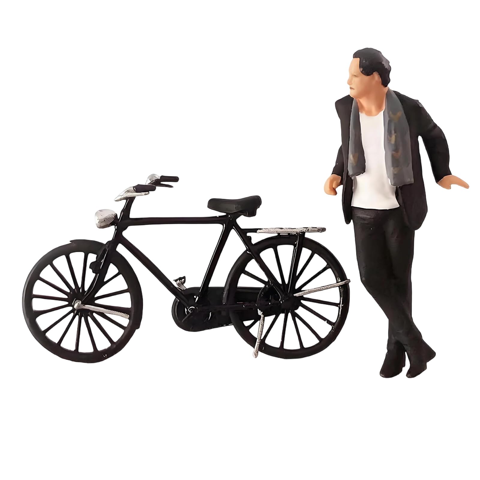NEWFT Gentleman Bike Figures Model 1: 64 Hand Painted Miniature Figure for Miniature Scenes Dioramas Props, Layout Decors Set Figure for Scenes Dioramas Props