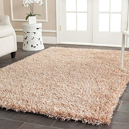 Safavieh Shaggy Indoor Woven Accent Area Rug, New Orleans Shag Collection, SG531, in Beige / Beige
