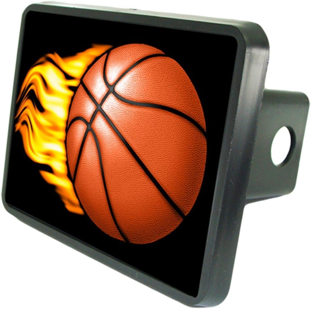 Basketball Flames Custom Hitch Plug for 2" Receiver from