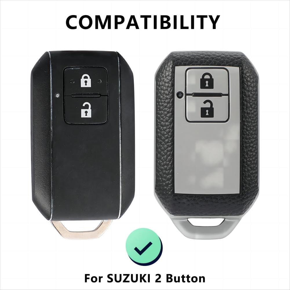 Custodia Copri Chiave Per Suzuki Swift (2018-2025) - Guscio Protettivo In Pelle Con Portachiavi, Grigio, Anti-Graffio