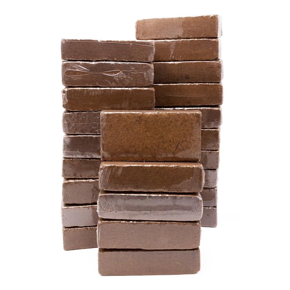 Kokoshumusziegel als Hochbeeterde, Blumenerde für Pflanzen/Zimmerpflanzen - 24x650g - natürliche Kokoserde als Alternative zur herkömmlichen Blumenerde für EIN kräftiges Wurzelwachstum (216 Liter)