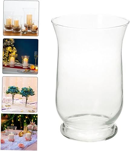 Miniatura 7 de Candelabro de cristal Lámpara de vidrio Sombra Decoración de mesa Jarrones transparentes para flores Candelabros de vidrio Candelabros de vidrio