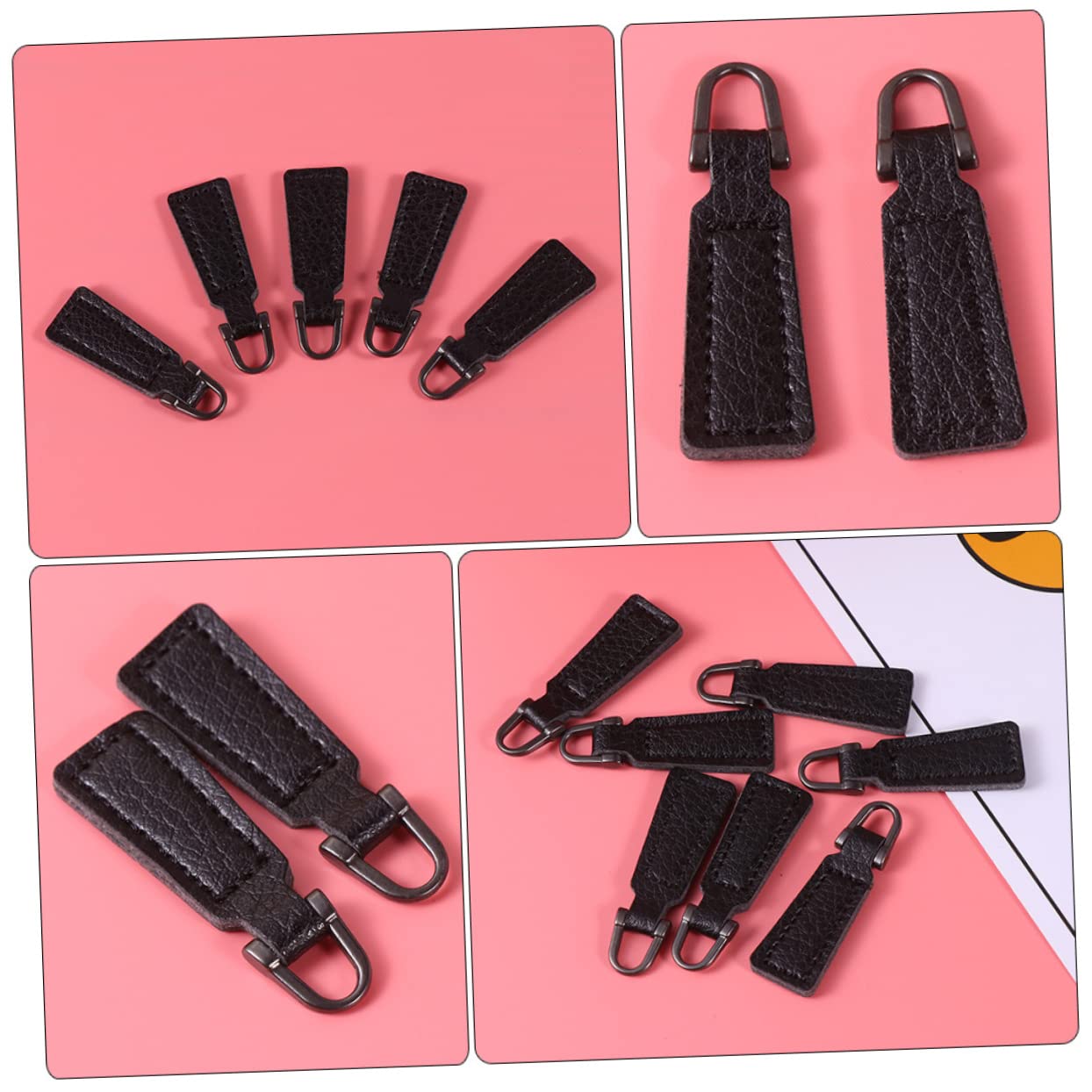 SHINEOFI 125piezas Cabezas De Zipper Para Mochilas Reemplazo De Tiradores De Para Ropa y Equipaje Accesorios De Pu Para Reparación De Zippers Para Mochilas y Bolsos