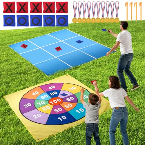 Tic Tac Toe géant haut de gamme 1,47 m avec sacs lestés pour animations de jardin