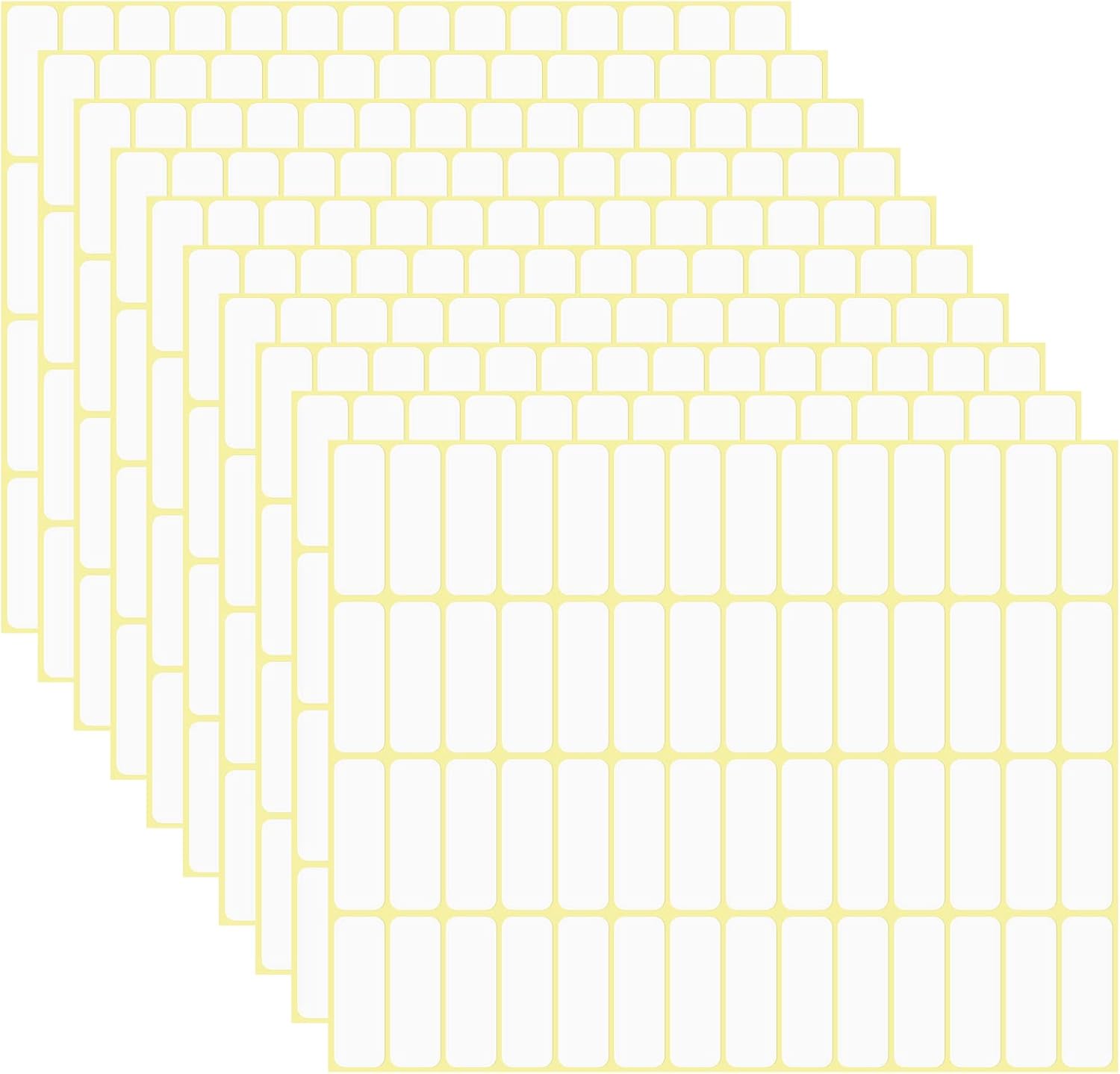 FRIUSATE 1680 PCS Matte White Sticky Labels Stickers, 13x38mm, Small