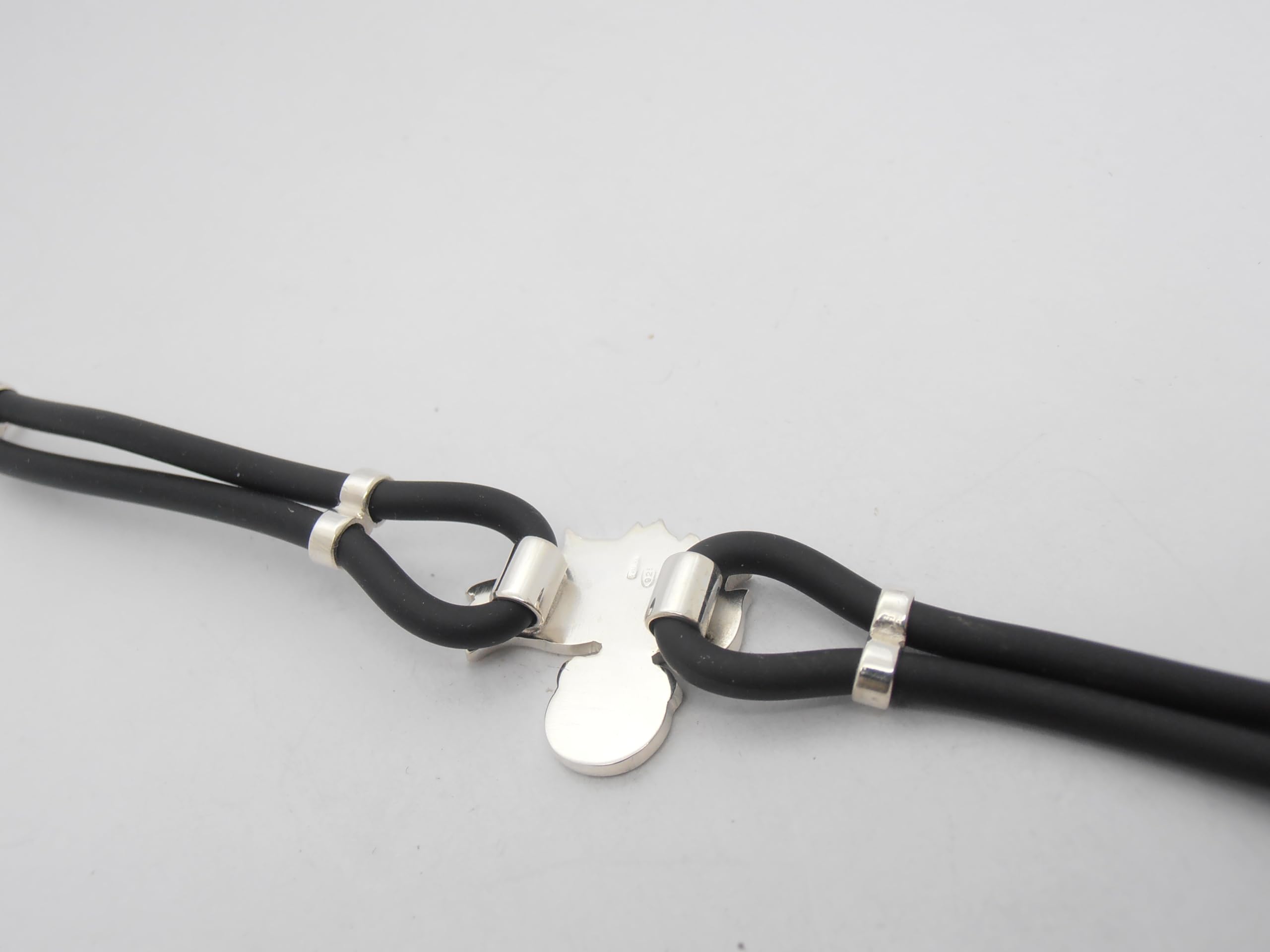 Fiamma dell'Arma dei Carabinieri : Braccialetto in Argento 925 e Caucciù - Bracciale