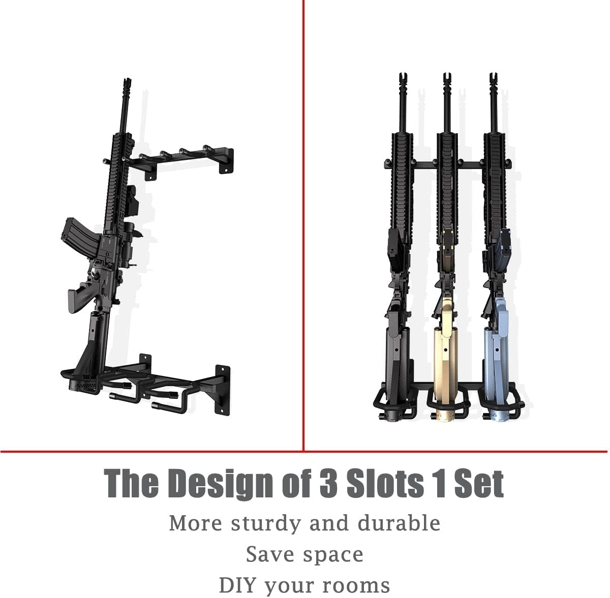 SUMING Gun Racks for Wall, Rifle Rack Vertical 2x3 Slot Gun Display Stand, Gun Rack Wall Mount for Rifles and Shotguns Storage, Indoor Gun Racks with Soft Padding