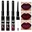 evpct 3Pcs Dark Red Purple Plum Matte Liquid Lipstick and Lip Liner Set for Women Matte Burgundy Lip Tint Stain Long Lasting Waterproof, Black Cherry Blood Red Mauve Brown Gothic Goth Lipsticks Makeup