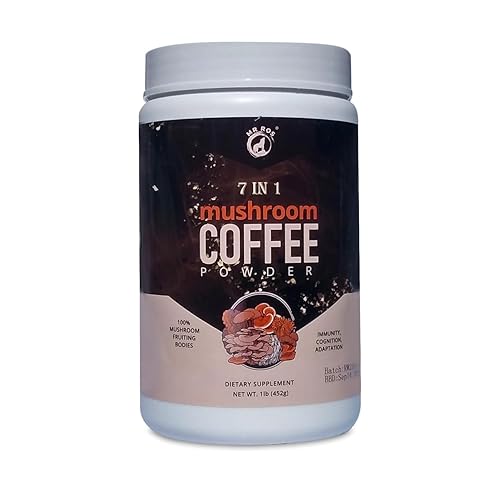 Café orgánico de hongos Mr. Ros siéntete lo mejor posible - Enfoque, energía, inmunidad - Mezcla de 7 adaptógenos - Certificado USDA - 1 libra