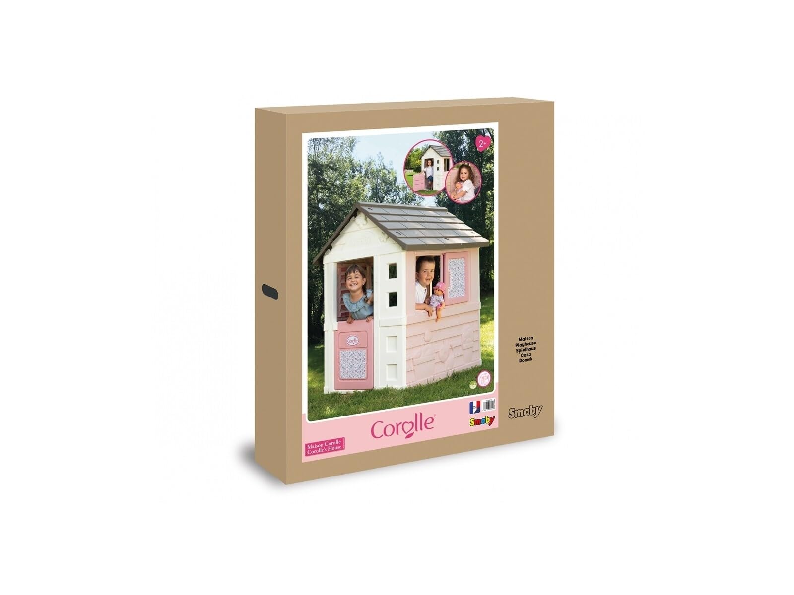 Smoby Toys- Casita Infantil Corolle Rosa, Sólida y Robusta, Medidas (l x an x al): 110x98x127cm (810720)