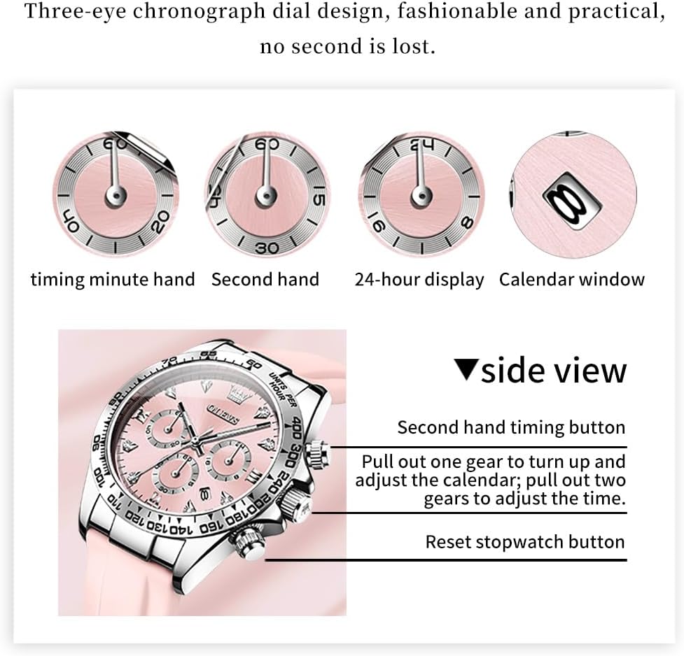 OLEVS Luxury Diamond Small Female Watches - Stainless Steel Bracelet, Waterproof Business Dress Analog Luminous Date Ladies Watches - Image 5