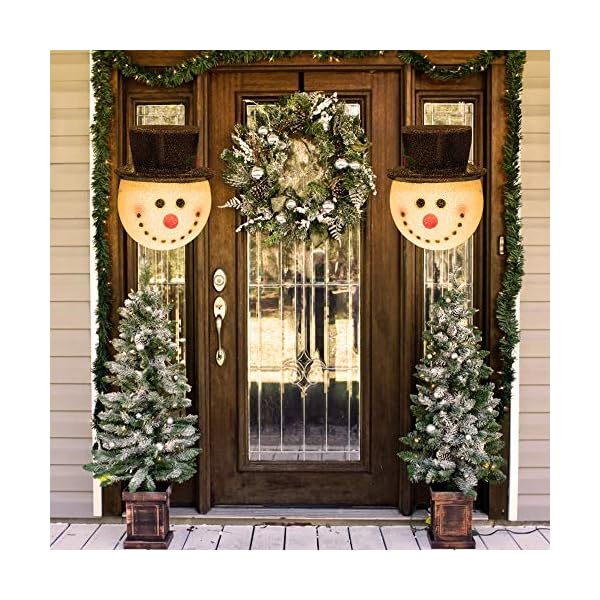 FUNPENY 2 Stück Schneemann Weihnachten Veranda Licht Abdeckungen 30,5 cm Weihnachten Outdoor Dekoration Urlaub Licht… – Bild 9