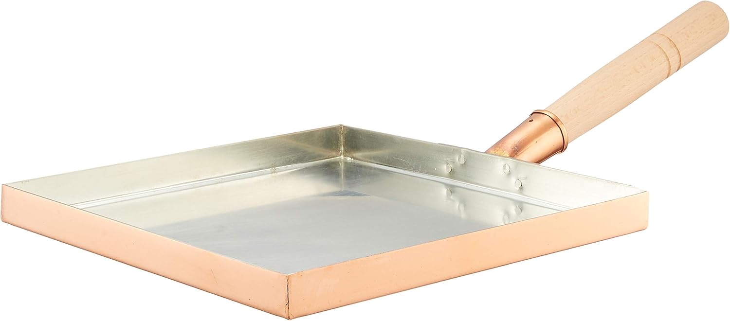 Endoshoji TKG BTM02024 Egg Frying Pan, 9.4 inches (24 cm), Thin Roasted Eggs, Heat Conduction of Copper for Evenly Heated Eggs, Plump and Delicious, Dedicated for Gas Fire, Width x Depth 9.4 x 9.4