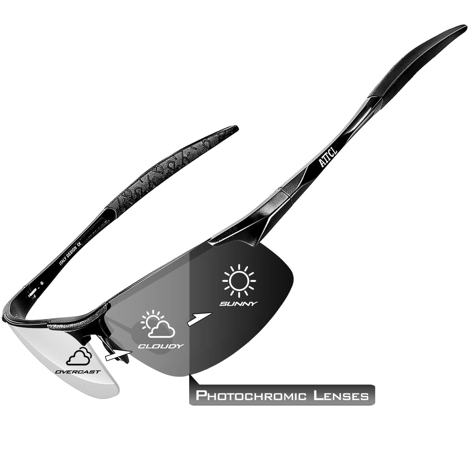 ATTCL Gafas de Sol Deportivas Polarizadas para Hombre, Marco de Metal Al-Mg Súper Ligero