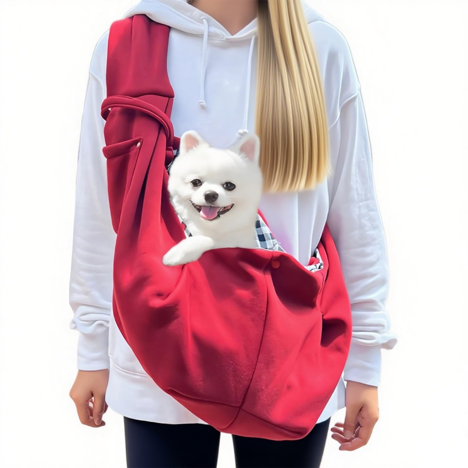 Bandolera para Llevar Perro, Tinto Mochila para Perros Pequeños con Capacidad de Carga de 7,5 kg, para Perros, para Senderismo y Actividades al Aire Libre