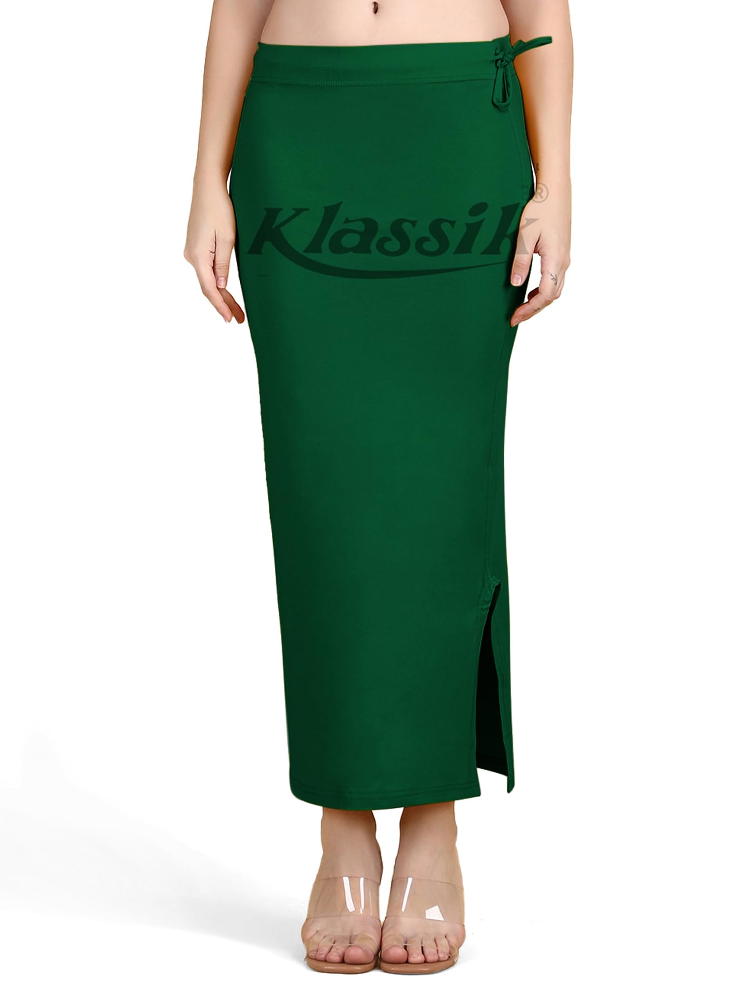 klassik Since 1993 | Saree Shapewear Petticoat for Women | Straight Saree Shaper Skirt with Side Cut | Stretchable Cotton Blend Fabric Drawstring Waist for Saree Dress Peticote | S to XXL Sizes-picture-7