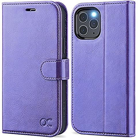 OCASE iPhone 12 Case, iPhone 12 Pro Case PU Leather iPhone 12/12 Pro 5G Wallet Flip Phone Cover with[TPU Inner Shell][RFID Blocking][Card Holder] Compatible For the 6.1 Inch iPhone 12/12 Pro-Purple Cover